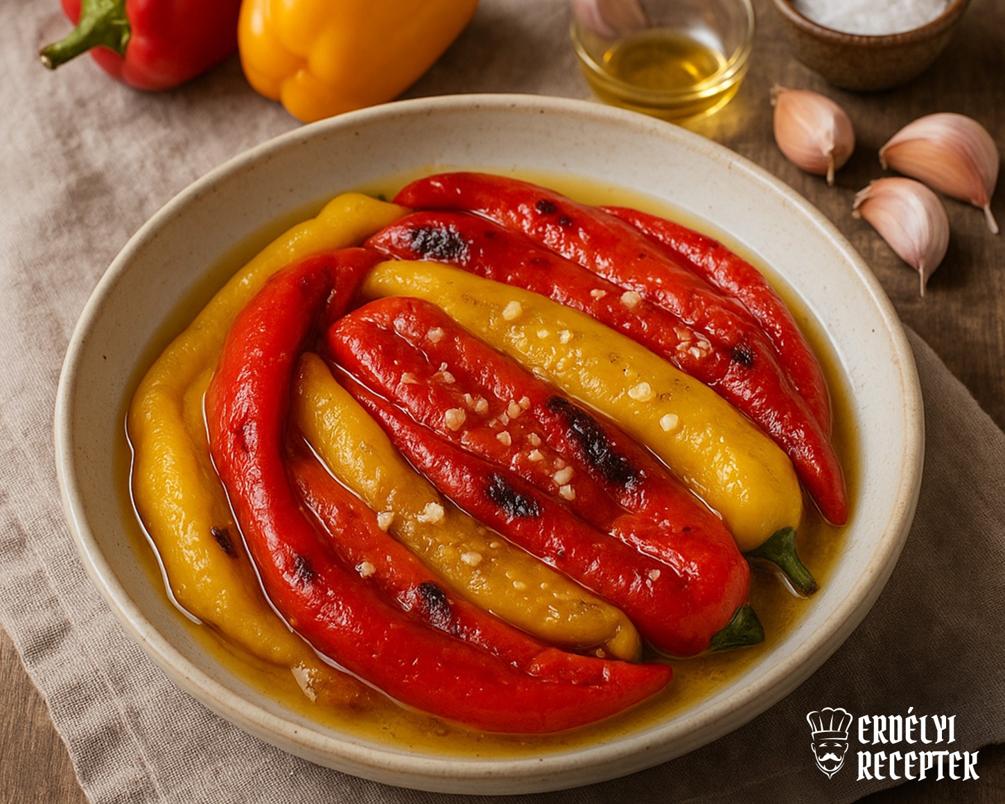 Erdélyi sült kápia paprika saláta recept