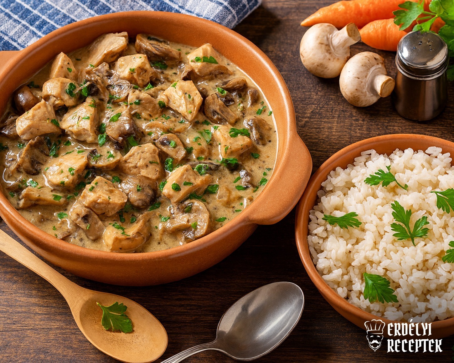 Bakonyi sertésszelet gombával recept