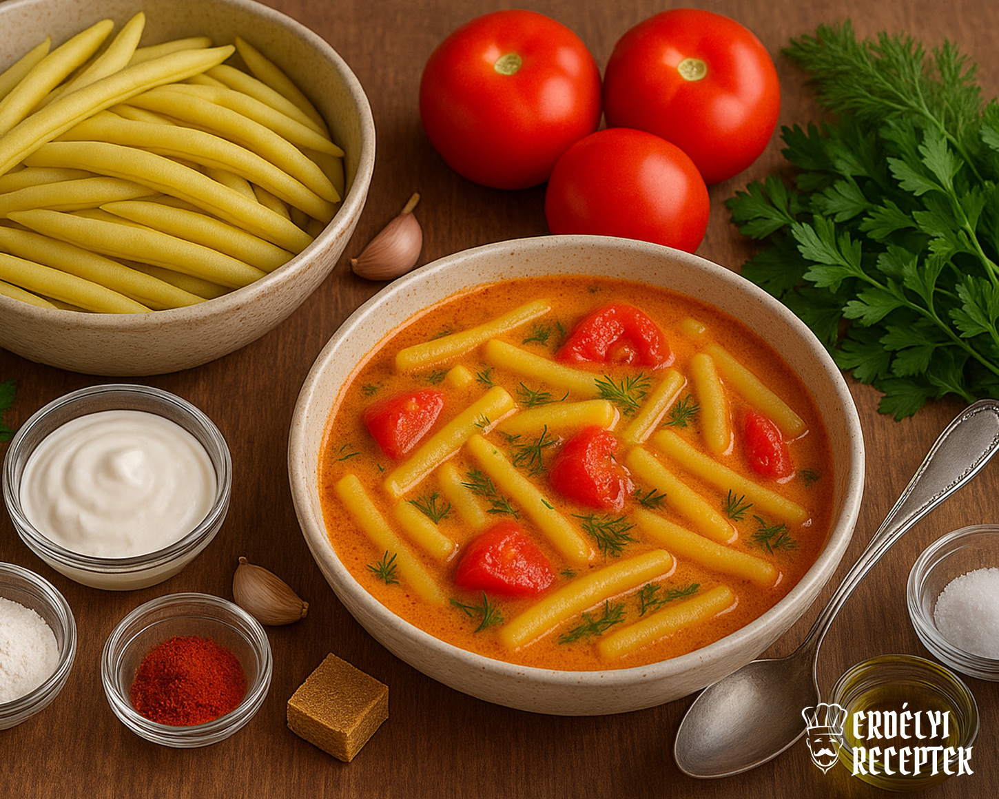 Zöldbableves erdélyiesen recept