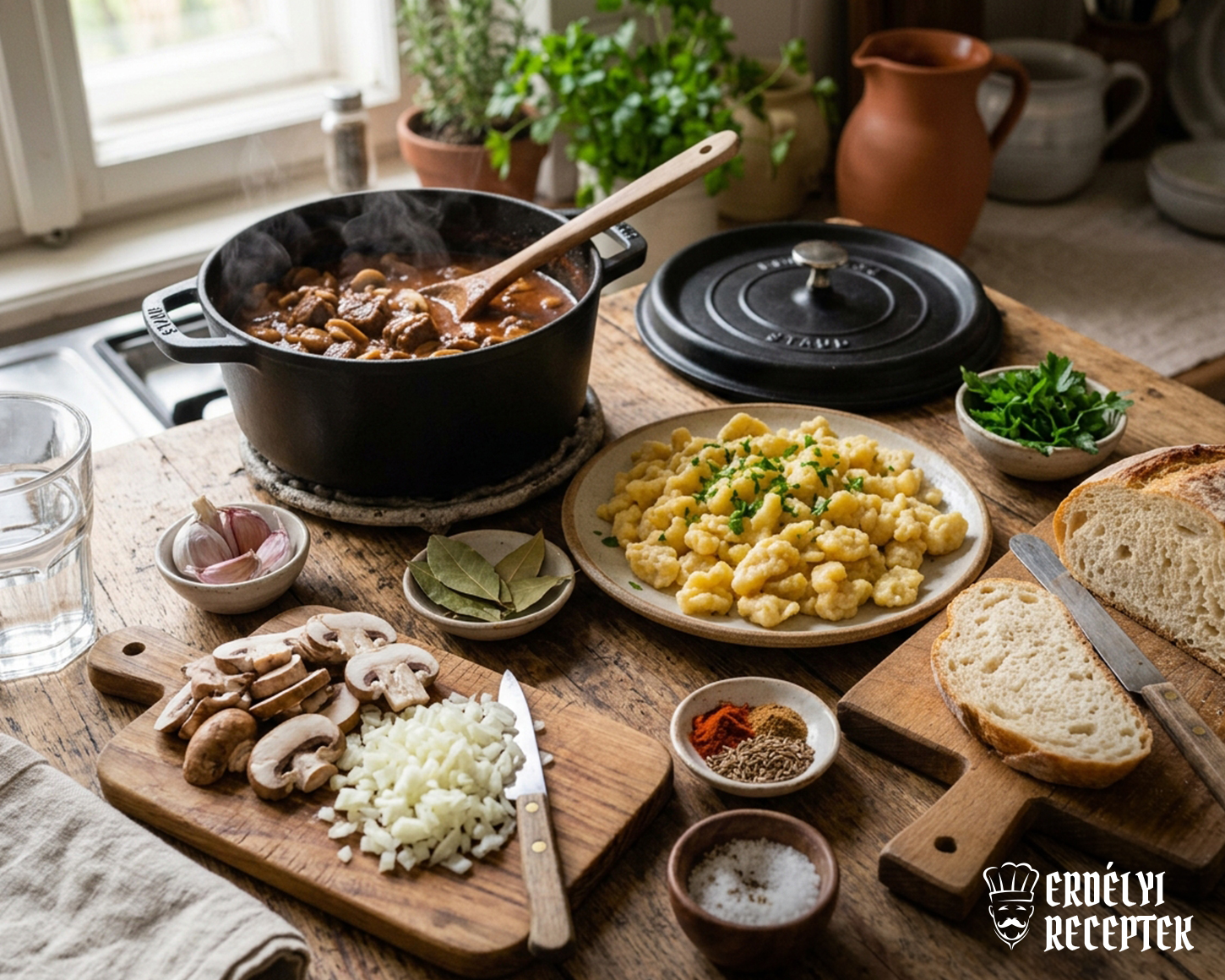 Marhapörkölt gombával – szaftos, egyszerű recept